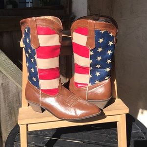 Cowboy boots with American Flag print